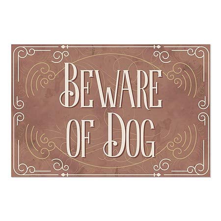 CGSignLab | היזהר מ- DOG -VICTORIAN CARD נצמד בחלון | 36 x24
